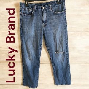 Lucky Brand-men’s 34x29 short bootcut vintage dungarees by Gene Montesano. GUC!